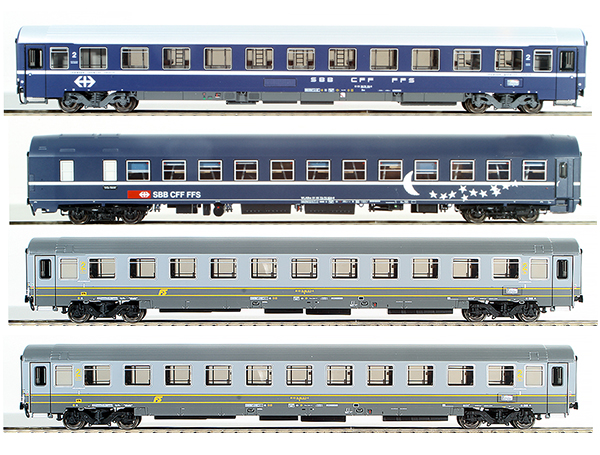 Consignment ACAC55127 - ACME AC55127 - 4pc Passenger Coach Set Euro Night Train Roma 