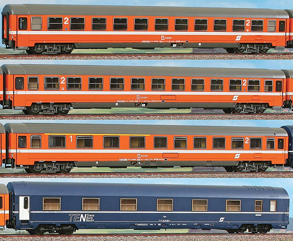 Consignment ACAC55164 - ACME AC55164 - Adria Express: set with 4 cars, 1 x 1st class, 2 x 2nd class, 1 sleeping car, EP IV/V