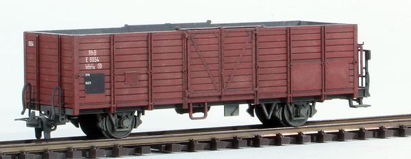 Consignment BE2051 - Bemo Swiss Professionally Weathered HIgh Side Gondola of the RhB
