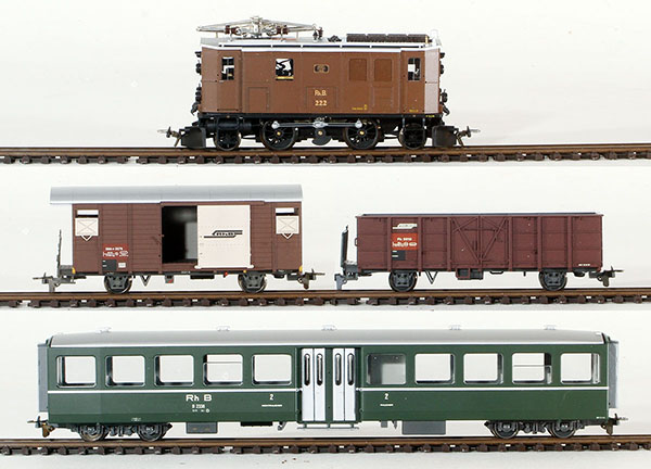 Consignment BE7256100 - BEMO Swiss 4-Piece Mixed Train Starter Set of the RhB