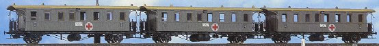 Consignment BR2159 - Brawa 2159 Set of 3 Red Cross Passenger Coaches