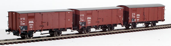 Consignment BR48212 - Brawa German 3-Piece Covered Freight Car Set of the DRG