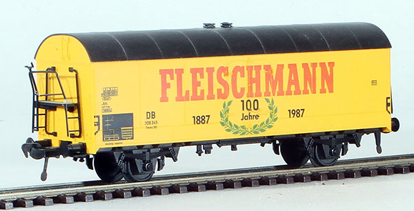 Consignment FL6370 - Fleischmann German 100 Year Anniversary Closed Goods Wagon with Fleischmann Logo 