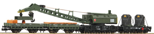 Consignment FL859902 - Fleischmann 859902 - 4 piece set crane train with steam crane wagon DB