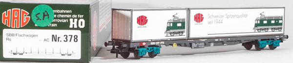 Consignment HAG378-3 - HAG 378 Swiss Flatcar with Container Load