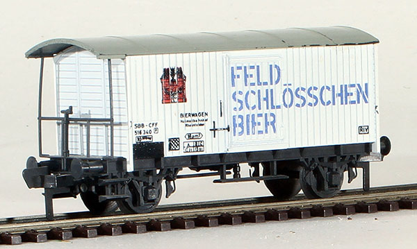 Consignment LI24951 - Liliput Swiss Refrigerated Beer Wagon Feldschlosschen of the SBB
