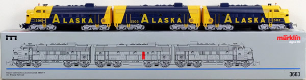 Consignment MA3663 - Marklin 3663 USA Diesel Locomotive GM EMD F7 Set of the Alaska Railroad