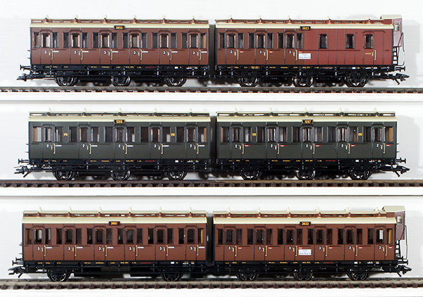 Consignment MA42041 - Marklin German 3-Pairs Compartment Cars of the Royal Prussian State Railways