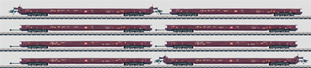 Consignment MA47415 - Marklin 47415 - Set with 8 Depressed Floor Flat Cars in the Display Rollende Landstraße / Rolling Road