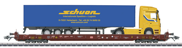 Consignment MA47426 - Marklin 47426 - Depressed Floor End Flat Car Type Saadkms 690 with truck load Rolling Highway