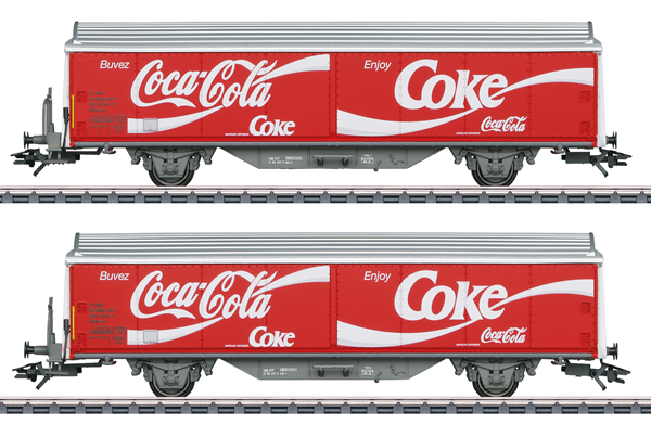 Consignment MA48344 - Marklin 48344 - Cocal Cola Set Type Hbils-vy Sliding Wall Boxcar Set