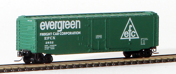 Consignment MT13614-2 - Micro-Trains American 50 Standard Boxcar, Plug Door, of the Evergreen Freight Company 