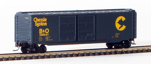 Consignment MT13706-288041 - Micro-Trains American 50 Standard Box Car, Double Doors, of the B & O Chessie System 