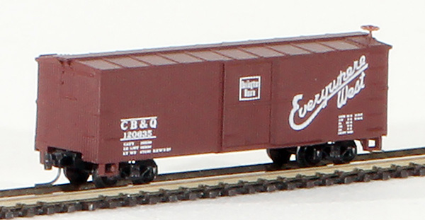 Consignment MT13904 - Micro-Trains American 40 Double Sheathed Wood Boxcar, Single Door, of the Chicago, Burlington and Quincy Railroad