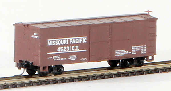 Consignment MT13907-2 - Micro-Trains American 40 Double Sheathed Wood Boxcar, Single Door, of the Missouri Pacific Railroad