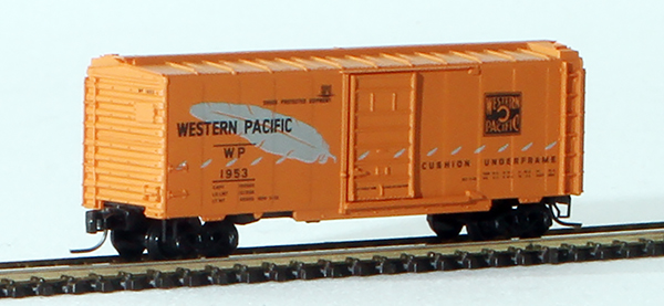 Consignment MT14141-2WP1953 - Micro-Trains American 40 Box Car, Single Door, of the Western Pacific Railroad