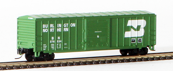 Consignment MT14212 - Micro-Trains American 50 Rib Side Box Car, Single Door w/o Roofwalk, of the Burlington Northern Railroad
