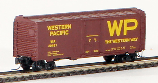 Consignment MT14903 - Micro-Trains American 40 Standard Boxcar, Plug Door, of the Western Pacific Railroad