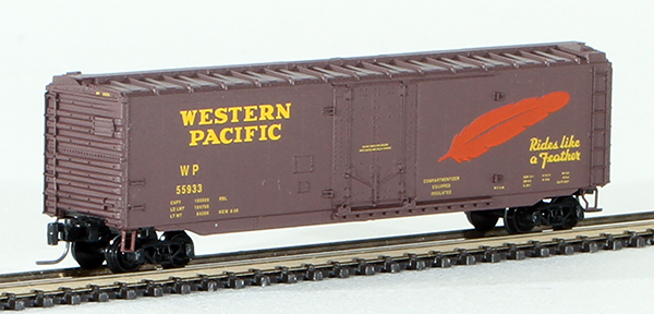 Consignment MT50700030 - Micro-Trains American 50 Standard Box Car, Plug Door, of the Western Pacific Railroad
