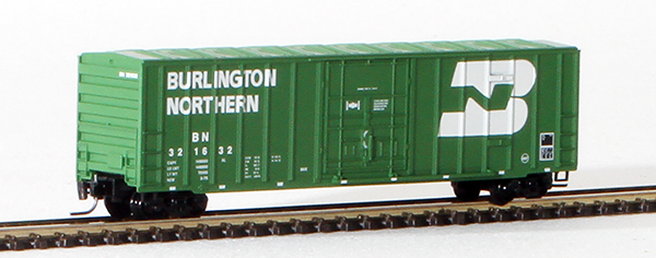 Consignment MT51100122 - Micro-Trains American 50 Rib Side Box Car, Plug Door, of the Burlington Northern Railroad