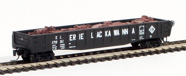 Consignment MT52200171 - Micro-Trains American 50 Gondola, Fishbelly Side, Drop Ends w/ Scrap Metal Load of the Erie Lackawanna Railway 