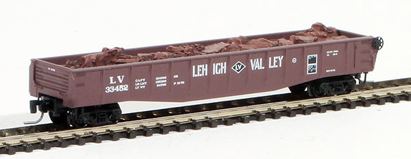 Consignment MT52200212 - Micro-Trains American 50 Gondola, Fishbelly Side w/ Drop Ends and Scrap Iron Load of the Lehigh Valley