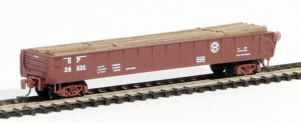 Consignment MT52300030 - Micro-Trains American 50 Gondola, Straight Side, Drop Ends, w/ Telephone Pole Load of the Southern Pacific Railroad