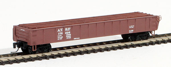 Consignment MT52300042 - Micro-Trains American 50 Gondola, Straight Sides, Drop Ends, w/ H-Beam Load of the Atchison, Topeka & Santa Fe Railway