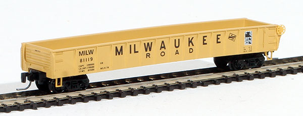 Consignment MT52300052 - Micro-Trains American 50 Gondola, Straight Side w/ Drop Ends of the Milwaukee Road