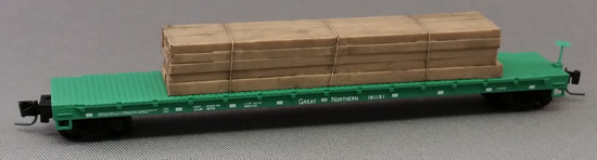 Consignment MT52400081 - Micro Trains 52400081 60 Flat Car w/ Timber Load Great Northern GN 161151