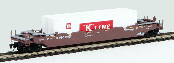 Consignment MT54000101 - Micro-Trains American 70 Gunderson Well Car, w/ Container of the Florida East Coast Railway