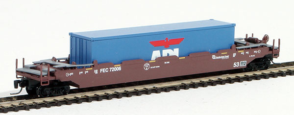 Consignment MT54000102 - Micro-Trains American 70 Gunderson Well Car, w/ Container of the Florida East Coast Railway