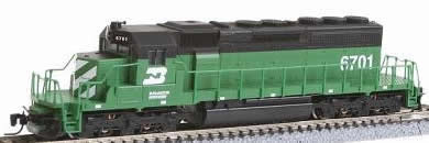 Consignment MT97001021 - Micro Trains 97001021 USA Diesel Locomotive SD40-2 of the BN - 6701