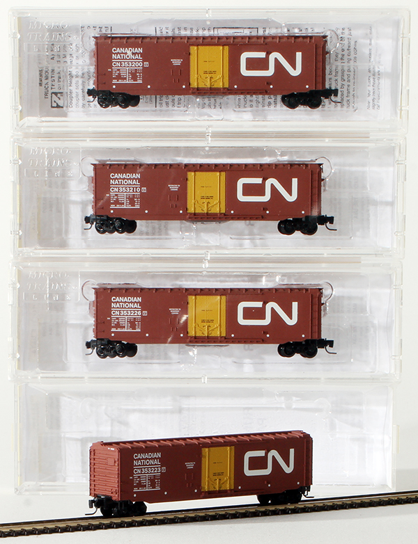 Consignment MT994-00-006 - Micro-Trains Canadian 50 Boxcar 4-Piece Set of the Canadian National Railway