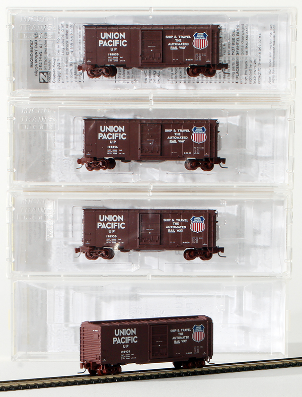 Consignment MT994-00-012 - Micro-Trains American 40 Boxcar 4-Piece Set of the Union Pacific Railroad 