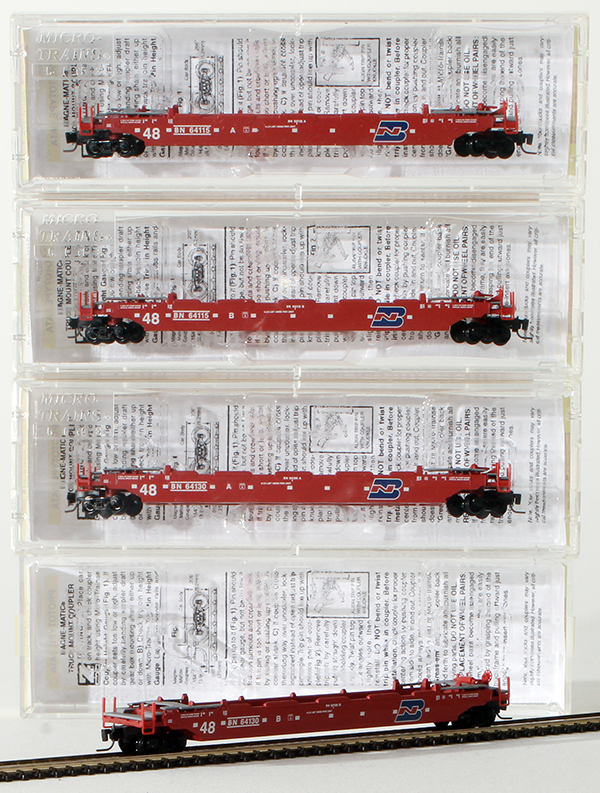 Consignment MT994-00-018 - Micro-Trains American Gunderson 4-Piece Set of the Burlington Northern Railroad 