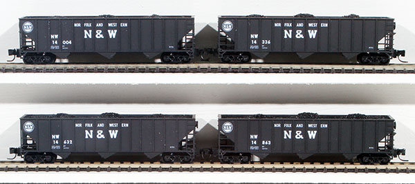 Consignment PZ14 - Pennzee American 4-Piece Hopper Set of the Norfolk and Western Railway