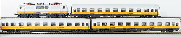 Consignment RO43047 - Roco German Electric Class 111 Locomotive and Passenger Car Set in Lufthansa Livery