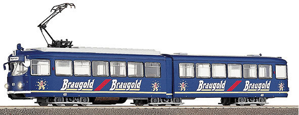 Consignment RO43180 - Roco Tram - Guided Duwag tram set Braugold