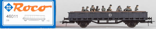 Consignment RO46011 - Roco 46011 Low Side Wagon with Army Men (Put together by customer)