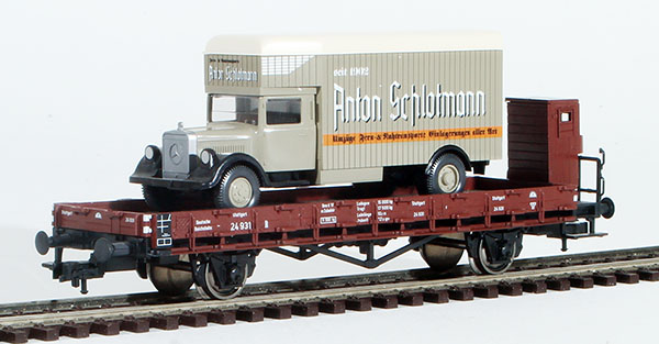 Consignment RO47722 - Roco German Stake Car w/ Wiking Furniture Truck Load of the DRG
