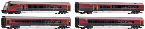 Consignment RO64089 - Roco 64089 - Set: wagons Railjet, w. light, +BBSet: wagons Railjet, w. light, +BB