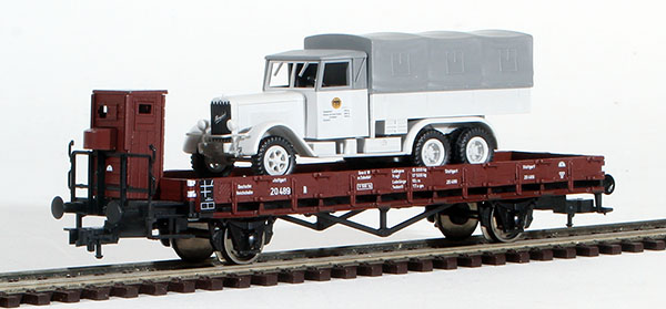 Consignment RO66347 - Roco German Stake Car with Truck Load of the DRG