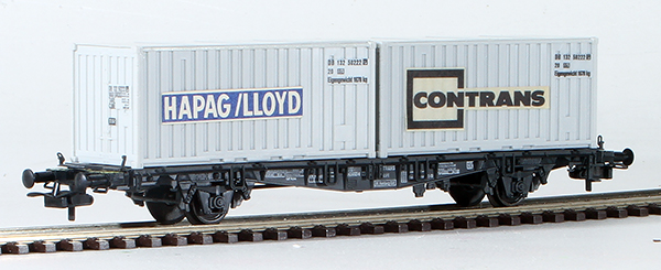 Consignment ROWA2012 - Rowa German Flat Wagon with Hapag/Lloyd and Contrans Ship Containers of the DB
