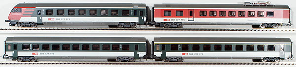 Consignment TR23390 - Trix Swiss 4-Piece Push/Pull Train Car Set of the SBB