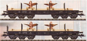 Consignment TR24027 - Trix 24027 - Type Ssym 46 Heavy-Duty Flat Car Set Loaded with Ships Propellers