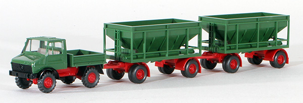 Consignment WI29404 - Wiking Unimog with Two Coal Trailers