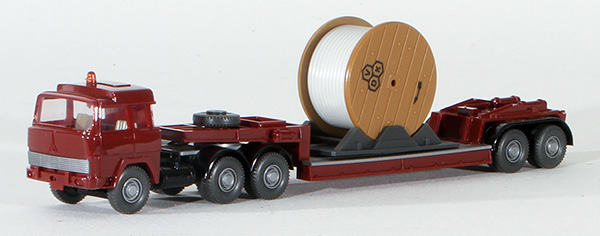 Consignment WI503-R - Wiking Low-Loader Semi-Trailer Truck with Spool Cable Load
