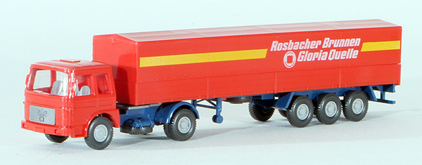 Consignment WI517 - Wiking Rosbacher Brunnen Semi-Trailer Truck with Three-Axle Trailer