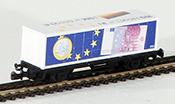 Marklin German Container Car Commemorating Transition from Deutsch Mark to Euro